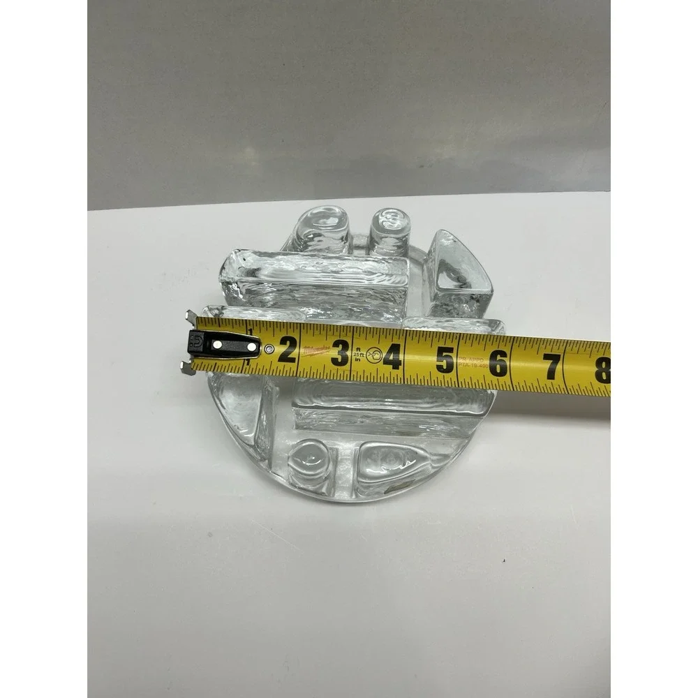 LA VIDA CRYSTAL MAZE ICE BLOCK VOTIVE CANDLEHOLDER POLAND PRISTINE LABEL